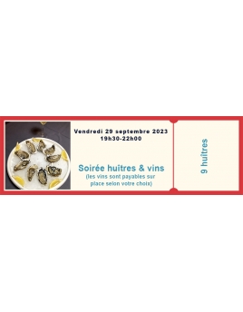 Oysters & wines evening (9 oysters)